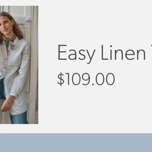 Garnet Hill Chambray Blue Shirt PM - Picture 2 of 5